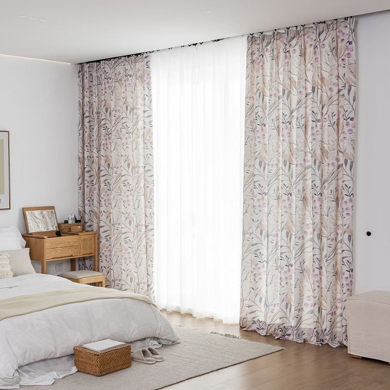 Tenda In Stile Nordico Su Misura, Tenda In Cotone Con Stampa Vegetale
