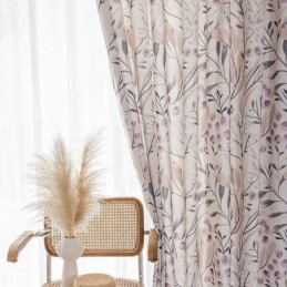 Tenda In Stile Nordico Su Misura, Tenda In Cotone Con Stampa Vegetale