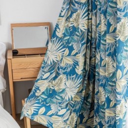 Tenda In Cotone Su Misura, Stampa A Foglia, Stile Americano