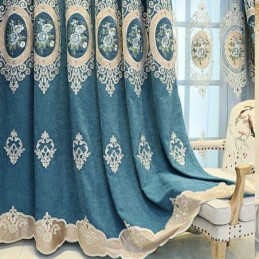 Tende In Ciniglia Ricamate In Stile Europeo Floreale Per Soggiorno Camera Da Letto
