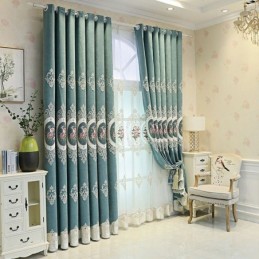 Tende In Ciniglia Ricamate In Stile Europeo Floreale Per Soggiorno Camera Da Letto
