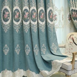 Tende In Ciniglia Ricamate In Stile Europeo Floreale Per Soggiorno Camera Da Letto