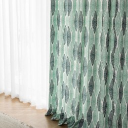 Tenda Stampata A Foglia Su Misura, Stile Nordico, In Cotone