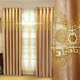 Tenda Semi-Oscurante Su Misura, Stile Cinese, In Velluto Twill Ricamato, Per Soggiorno, Camera Da Letto