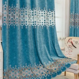 Tenda Oscurante Su Misura, Con Ricamo Geometrico, Stile Nordico, Per Soggiorno, Camera Da Letto