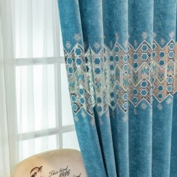 Tenda Oscurante Su Misura, Con Ricamo Geometrico, Stile Nordico, Per Soggiorno, Camera Da Letto