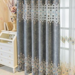 Tenda Oscurante Su Misura, Con Ricamo Geometrico, Stile Nordico, Per Soggiorno, Camera Da Letto
