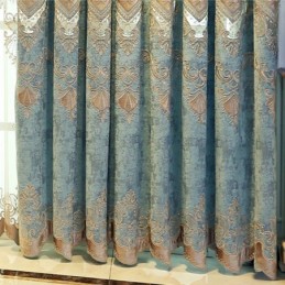 Tenda In Ciniglia Su Misura Con Ricamo Floreale Europeo Per Soggiorno E Camera Da Letto