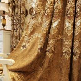 Tenda In Ciniglia Su Misura Con Ricamo Floreale Europeo Per Soggiorno E Camera Da Letto