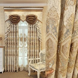 Tenda Semi-Oscurante In Ciniglia Su Misura, Con Ricamo Floreale Europeo, Per Soggiorno E Camera Da Letto