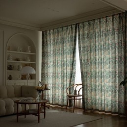 Tenda In Cotone Su Misura, Stile Americano, Stampa Vegetale