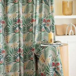 Tenda In Cotone Su Misura, Stile Americano, Stampa Vegetale