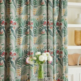 Tenda In Cotone Su Misura, Stile Americano, Stampa Vegetale