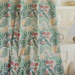 Tenda In Cotone Su Misura, Stile Americano, Stampa Vegetale