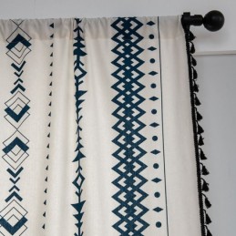 Tenda In Lino Con Stampa Geometrica, Su Misura, In Stile Nordico, Per Soggiorno E Camera Da Letto