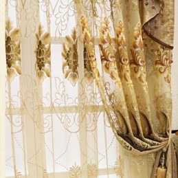 Tenda Semi-Oscurante In Ciniglia Su Misura, Con Ricamo Floreale Europeo, Per Soggiorno, Camera Da Letto