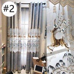 Tende In Ciniglia Nordica Con Ricamo Fulvo, Semi-Oscuranti, Per Soggiorno E Camera Da Letto
