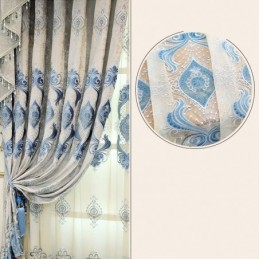Tenda In Ciniglia Su Misura, Con Ricamo Europeo Di Fiori, Semi-Oscurante Per Soggiorno, Camera Da Letto