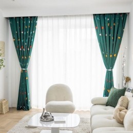 Tenda In Cotone Su Misura, Stile Nordico, Stampa A Cuore