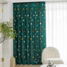 Tenda In Cotone Su Misura, Stile Nordico, Stampa A Cuore