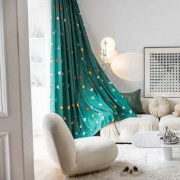 Tenda In Cotone Su Misura, Stile Nordico, Stampa A Cuore