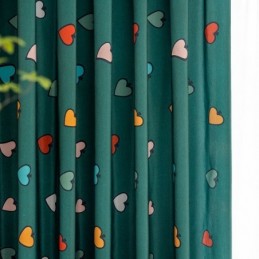 Tenda In Cotone Su Misura, Stile Nordico, Stampa A Cuore