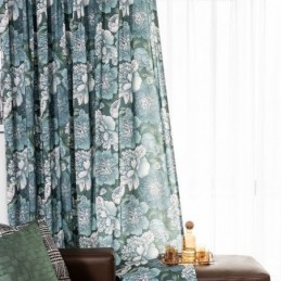 Tenda In Cotone Su Misura, Stampa Floreale, Stile Nordico