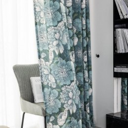 Tenda In Cotone Su Misura, Stampa Floreale, Stile Nordico
