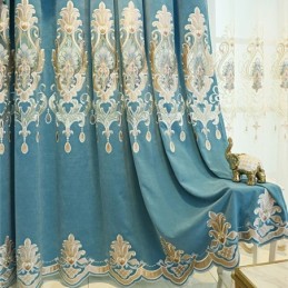Tenda Semi-Oscurante In Ciniglia Su Misura, Con Ricamo Floreale Europeo, Per Soggiorno E Camera Da Letto.