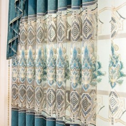 Tenda In Ciniglia Su Misura, Con Ricamo Europeo Di Fiori, Semi-Oscurante Per Soggiorno, Camera Da Letto