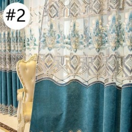Tenda In Ciniglia Su Misura, Con Ricamo Europeo Di Fiori, Semi-Oscurante Per Soggiorno, Camera Da Letto