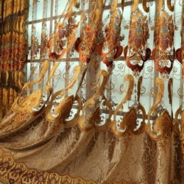 Tenda Semi-Oscurante Su Misura Con Ricamo Floreale Europeo Per Soggiorno E Camera Da Letto