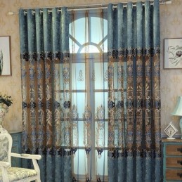 Tenda Semi-Oscurante In Ciniglia Su Misura, Con Ricamo Floreale Europeo, Per Soggiorno E Camera Da Letto