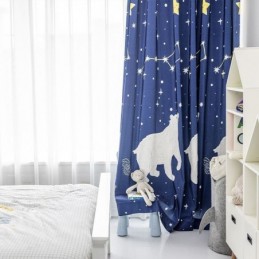 Tenda In Cotone Su Misura, Stile Per Bambini, Stampa Orso Polare