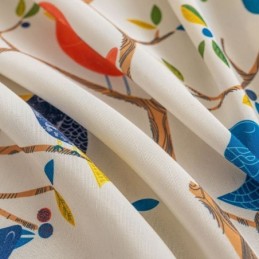Tenda In Stile Nordico Su Misura, In Cotone Stampato Con Uccelli