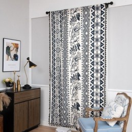 Tenda In Lino Con Stampa Floreale, Su Misura, In Stile Nordico, Per Soggiorno E Camera Da Letto