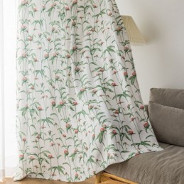 Tenda In Stile Nordico Su Misura, Tenda In Poliestere Stampato Con Piante