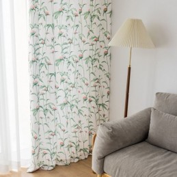 Tenda In Stile Nordico Su Misura, Tenda In Poliestere Stampato Con Piante