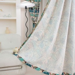 Tenda In Cotone Stile Americano Su Misura Con Stampa Di Piante