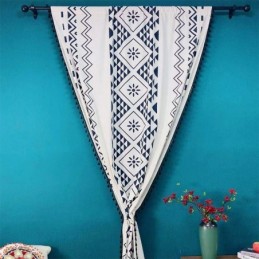 Tende In Lino In Stile Nordico Con Stampa Geometrica Per Soggiorno E Camera Da Letto
