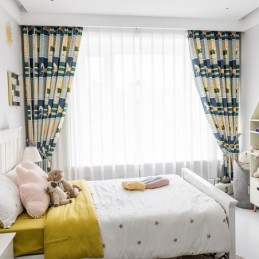 Tende In Cotone Per Bambini, Stile Cavallo Bianco Stampato