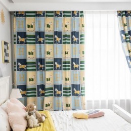 Tende In Cotone Per Bambini, Stile Cavallo Bianco Stampato