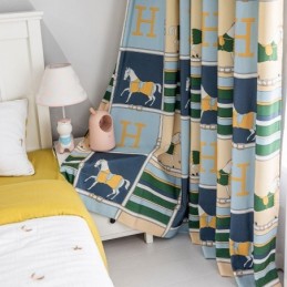 Tende In Cotone Per Bambini, Stile Cavallo Bianco Stampato