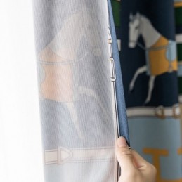 Tende In Cotone Per Bambini, Stile Cavallo Bianco Stampato