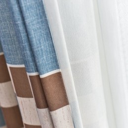 Tenda In Cotone Su Misura, Tenda A Quadri Stampata In Stile Nordico