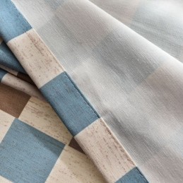 Tenda In Cotone Su Misura, Tenda A Quadri Stampata In Stile Nordico