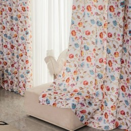 Tende In Stile Americano Con Stampa Vegetale