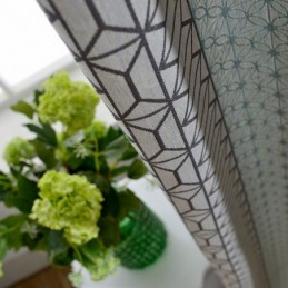 Tenda Oscurante In Cotone E Lino Nordico Su Misura, Jacquard Geometrico Per Soggiorno E Camera Da Letto