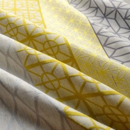 Tenda Oscurante In Cotone E Lino Nordico Su Misura, Jacquard Geometrico Per Soggiorno E Camera Da Letto