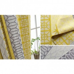 Tenda Oscurante In Cotone E Lino Nordico Su Misura, Jacquard Geometrico Per Soggiorno E Camera Da Letto